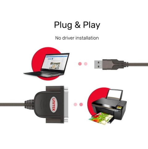 מתאם להוספת מדפסת יציאה פרללית דרך Unitek Y121 USB 1.5Meter to